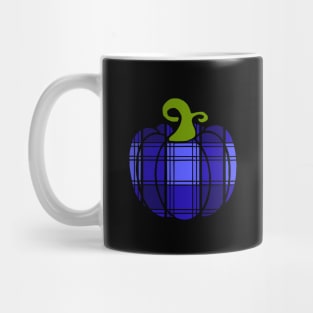 Royal Blue Plaid Pumpkin Mug